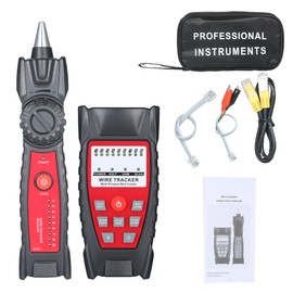 Wire Tracker Portable Multifunctional RJ11 RJ45 Cable Tester Telephone & Network Line Finder with Headphone Jack LED Light for Network Maintenance