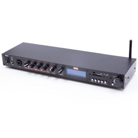 EMB Rack Mount Studio Pre-Amplifier - Audio Receiver System w/Digital LCD Display Bluetooth FM Radio Recording Mode Remote Control USB Flash or SD Card Reader Input and Output Jack - EPS65