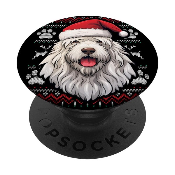 Komondor Weihnachtsmütze mit lustigem Weihnachtsmotiv für Hunde und Mütter PopSockets
