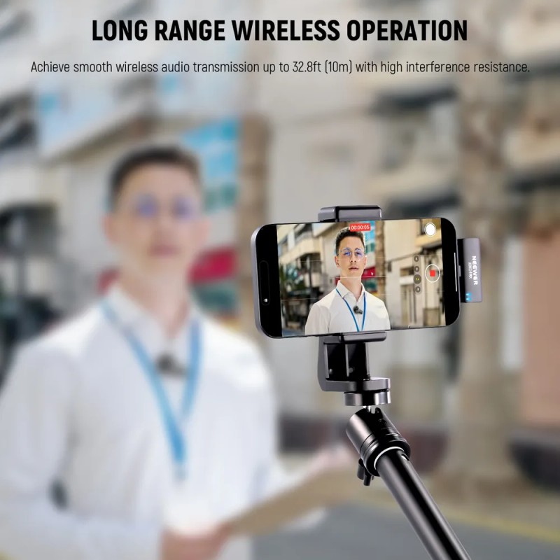 Neewer Micrófono Lavalier Inalámbrico P/ 15 Pro Max S24 S23
