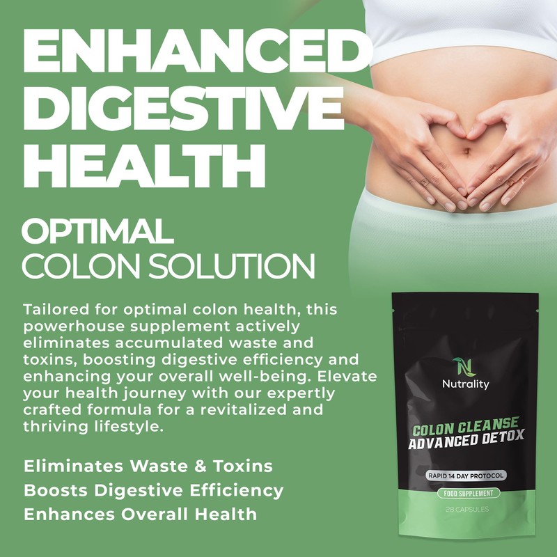 Nutrality Colon Cleanse Advanced Detox Supplement | 14-day Rapid Protocol
