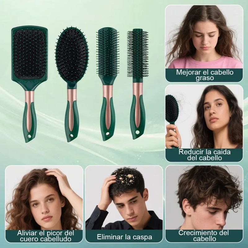 6 Piezas Herramientas De Peluquería Peine Redondo Para Peluq