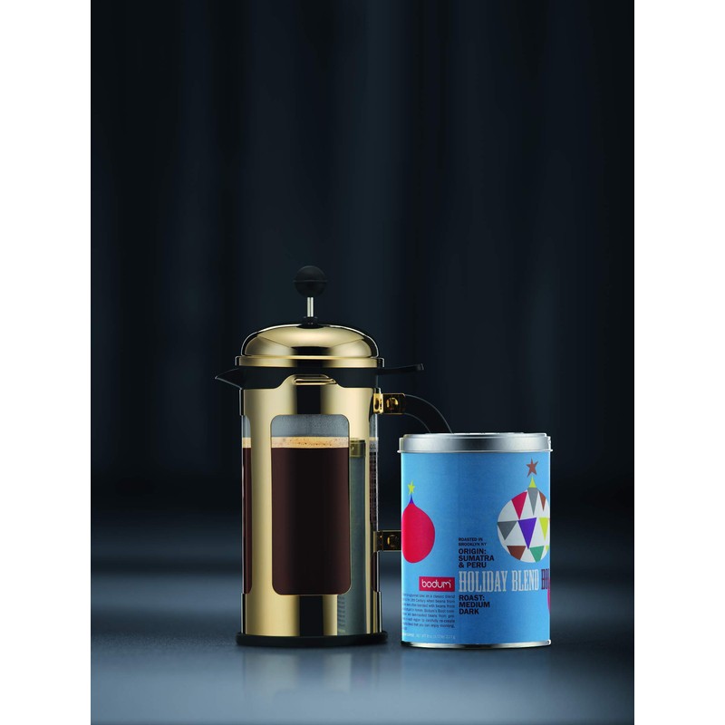 Bodum New Chambord Kaffeebereiter 8 Tassen, Chrom, Gold, 1 Litre