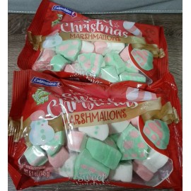 Colombina Sweet Christmas Marshmallows Large Holiday 3 Different Shapes-2ea 5.1 oz Bags