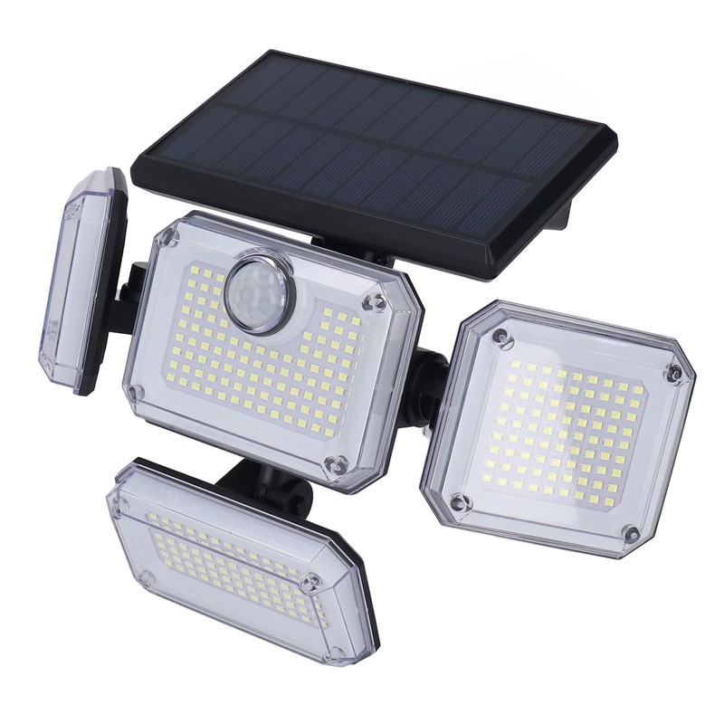 Solar Outdoor Street Light 4 Rotating Head Flexible Foldable IP64