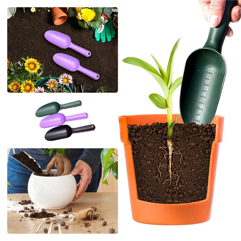 JUFYVO 3pcs Plastic Garden Shovel Dirt Gardening Shovels Soil Shovel
