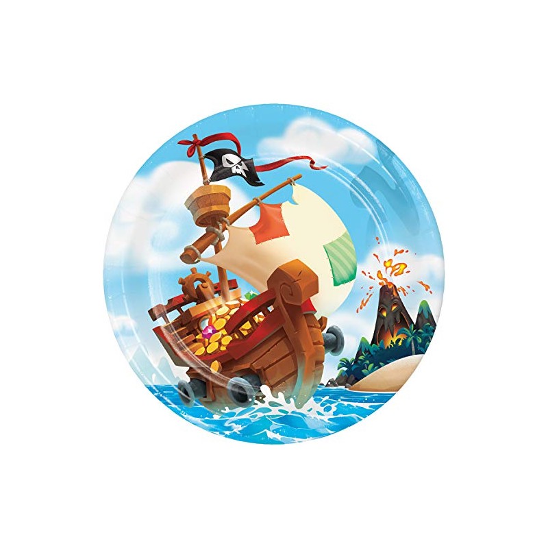 Treasure Island Pirate Paper Plates, 8 ct