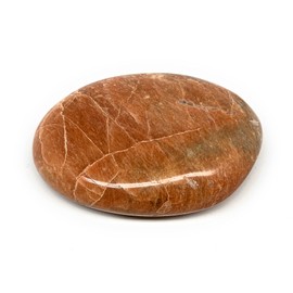 83.3g, 2.5"x1.8"x0.8" Natural Untreated Peach Moonstone Palm-Stone Crystal Polished Galet Shape Gemstones from Madagascar, B15458