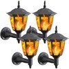 Dynaming 4 Pack Solar Flame Wall Lanterns Outdoor, Solar Powered