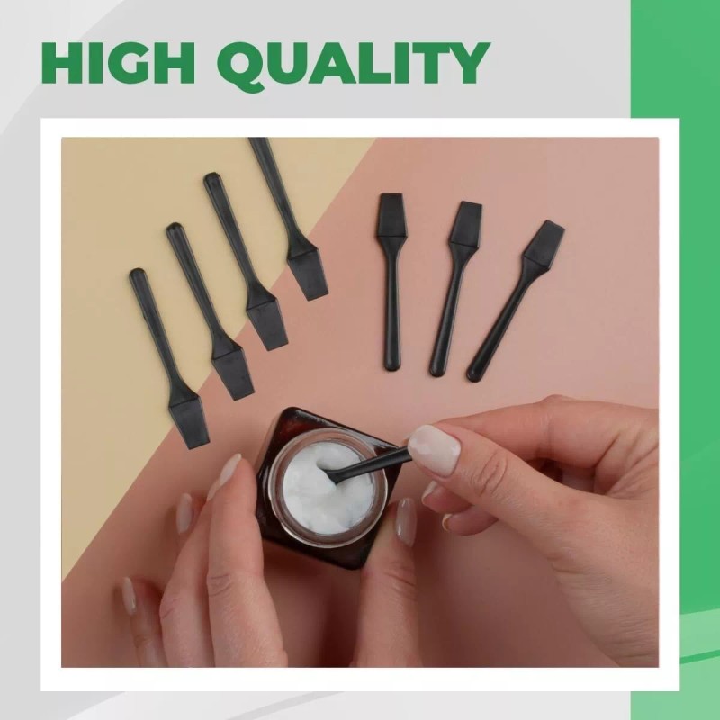 Kopperko Small Plastic Spatulas - 2.5" Cosmetic Makeup Spatulas, Black,