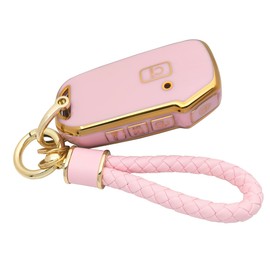Vruwcey Key Fob Cover Keychain Pink Soft TPU Key Case Shell for Kia Ceed Cerato Forte NIRO Seltos Sorento Soul Sportage K5 (for Kia b)