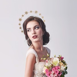 TENDYCOCO Diadema Hexagrama Diadema Estrella Diadema De Diosa Aros Para El Cabello De Novia Diademas De Doble Capa Aros Para El Cabello De Mujer Diadema De Doble Capa Estrella Diadema