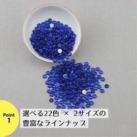 NYANDELMO ND-0380-R01-BK-2mm Rhinestone Deco Stone Nail Parts, Uchiwa Decor, Black, 0.08 inch (2 mm)