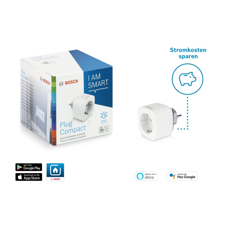Bosch Smart Home Compact Adapter Plug, Smart Plug with App