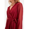 TRENDYOL Women's Midi Ruffle Hem Fitted Dress, burgundy