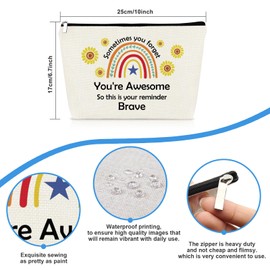 Inspirational Gifts for Women Sometimes You Forget You're Awesome Makeup Bags Mothers Day Christmas Birthday Gifts for Employee Coworker Friends Sister Daughter Appreciation Gift Travel Toiletry Pouch