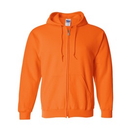 Gildan Heavy Blend 8 oz. 50/50 Full Zip Hood (G186), Safety Orange, Small