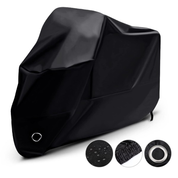 LIHAO Waterproof Motorcycle Cover Shelter Rain UV All Weather Protection