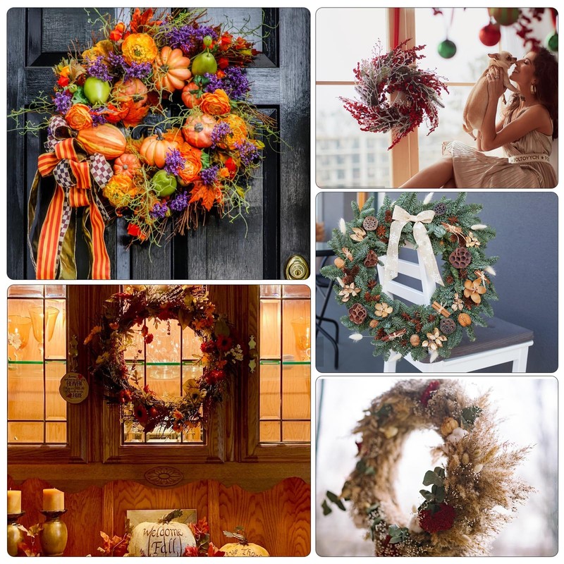 Temfmy Rattan twig Branch Grapevine Wreaths - 18 Inch Sunburst