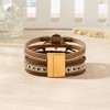 Rantanto Braid Leather Wrap Bracelet Trendy Stackable Crystal Cuff Boho