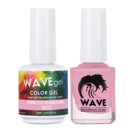 WAVEGEL Soak-Off Gel & Nail Lacquer Matching Duo Set - Simplicity Collection - #W02 Princess Bubblegum I 0.5 Oz