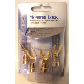 Monster Lock Angled Spades Speaker Cable Size XL z2 bi-wire biwire Z Extra Large