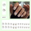 24 Pcs Press on Nails Short Square Fake Nails Square