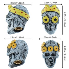 Bashineng Skull Tires Valve Stem Caps Kit Decoration Cute Cool Funny Valve Stem Cover Universal Fit Most Cars SUV Bike Trucks Motorcycles Bicycles Silver(2A+2B 4Pcs)