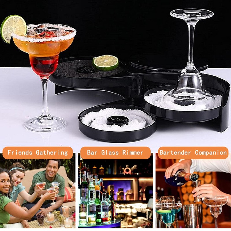 1 Pack 3 Tier Bar Glass Rimmer for Margarita and