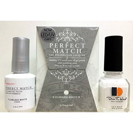 LeChat Perfect Match DUAL SET Soak Off Gel Polish & Dare to Wear Nail Lacquer - Flawless White - PMS07 by Jubujub