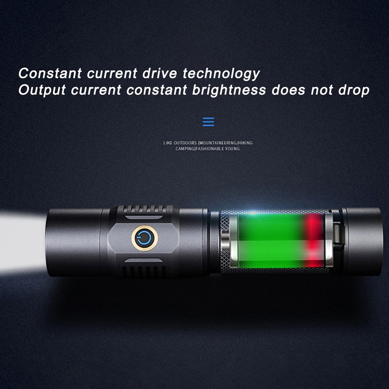 T40 Super Bright Flashlight USB Rechargeable Mini Flashlight for Camping