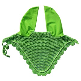 Elegant Horse Ear Bonnet, Fly Veil & Fly Mask – Superior Fly Protection with Style and Comfort for Every Ride (Lime Green, COB)