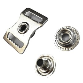 ZCZQC 10Set Sports Helmet Stainless Steel Snap Buckle 15mm Chin Strap Buckle Repair Kit Webbing Adjustment Buckle For Football Baseball Hockey Helmet Goggles, Silver, 26.6X19.8mm