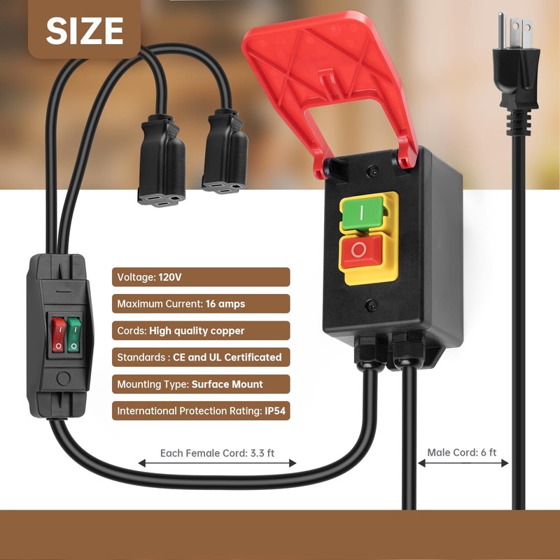 110V Single Phase Safety Switch, Ortis Router Table Switch with