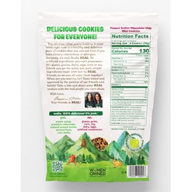 REAL Peanut Butter Chocolate Chip Mini Cookie Poppers – Bite-sized Gluten Free Baked Cookies – Dairy Free, Vegan, Kosher, Paleo – Delicious Mini Peanut Butter Chocolate Chip Cookies (4.5 oz, 6 Pack)