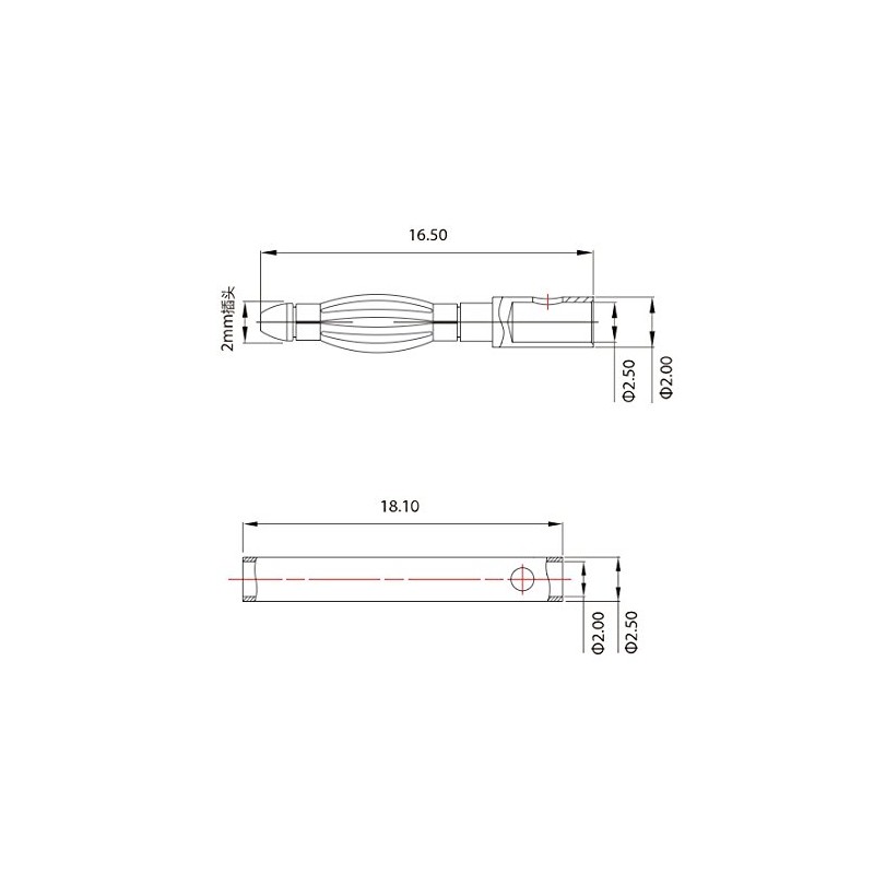 partCore Goldkontakt Verbinder Stecker Buchse 2.0 mm 2 Paar
