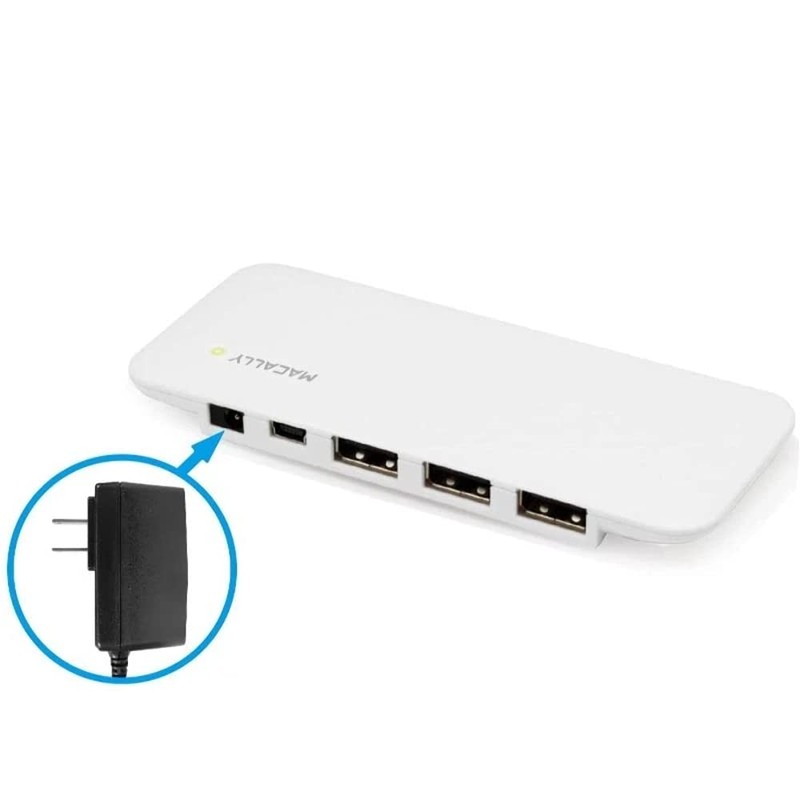 Macally 7PORTHUB USB 2.0 Hi-Speed 7 Port Hub - White