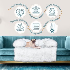 TOPITOP Pet Mat Large Luxury Fur Calming Dog Bed, Couch Bed, Dogs Landing Furniture Protector