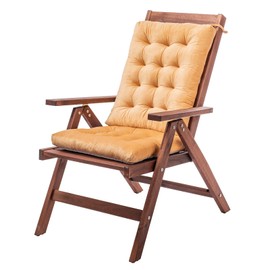 MOIRIG Rocking Chair Cushion, Non Slip Durable Tufted Pads, FadeShield Set of Seat and Back Cushions with Ties for Indoor Outdoor Rocker (Ginger, Flannel 1)