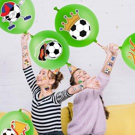 Soccer Party Favors Set with Tattoos and Balloons