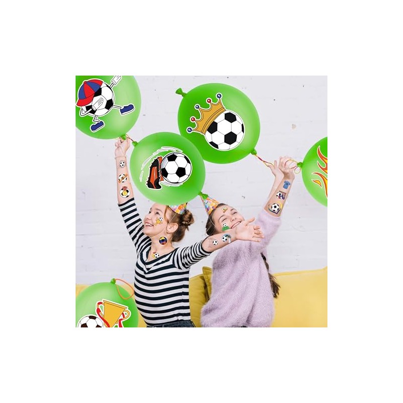 Soccer Party Favors Set with Tattoos and Balloons