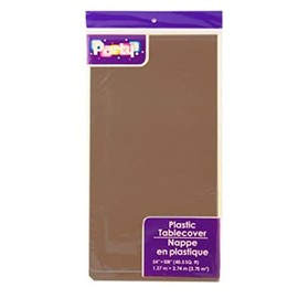 Pack of 4: Disposable Dark Brown / Chocolate Plastic Tablecloths / Table Covers, 54 x 108 inches Each