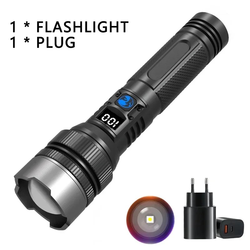 Rechargeable LED Flashlight for Emergency Use – Zoomable Multi-Mode Torch