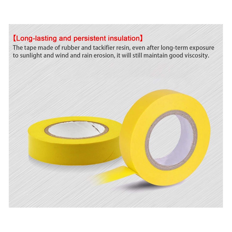 Maveek Electrical Tape 0.6 Inch 15M Yellow Electrical Insulation Tape,