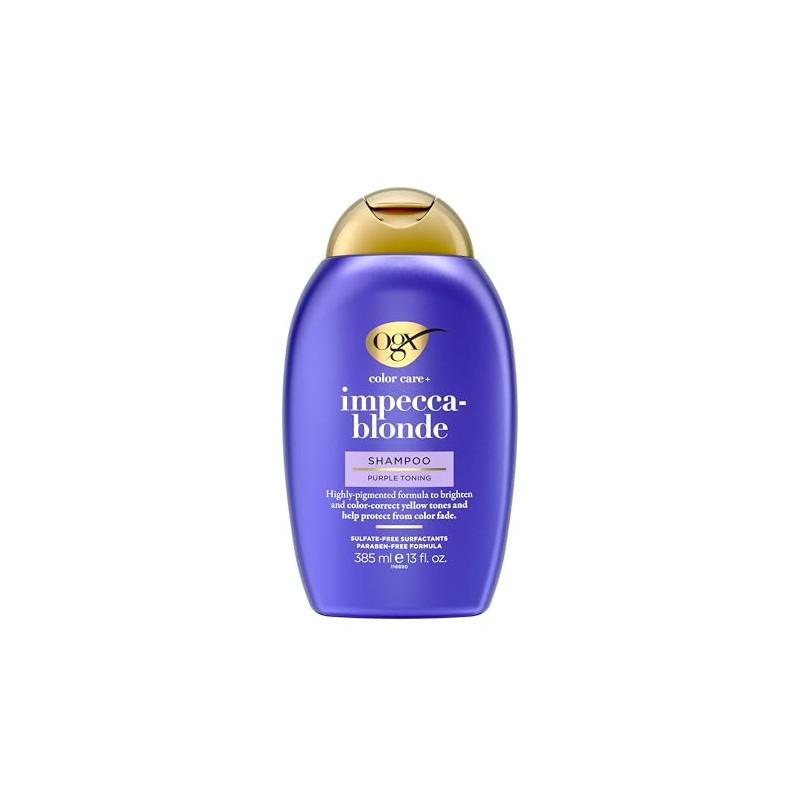 OGX, Shampoo Tonificante Morado, Corrige el Tono Rubio, Amarillento o