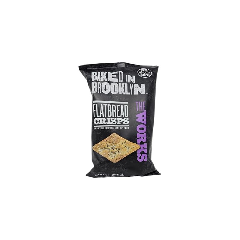 Baked In Brooklyn Flatbread Crisps,The Works, 6 Ounce