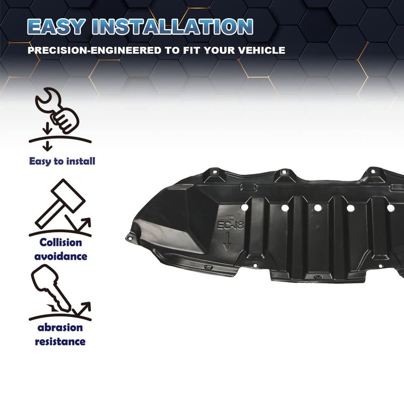 PIT66 Front Engine Splash Shield, Compatible with 2009-2013 Toyota Corolla,