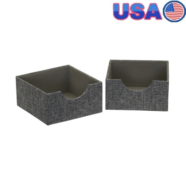 Unbranded 2-Pack Drawer Organizers Soft Fabric Storage Bins Sturdy Chipboard