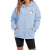 KEEVICI Cute Cat Zip Up Hoodies For Teen Girls Aesthetic
