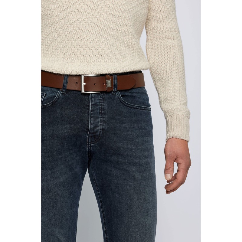Boss Connio Men's Leather Belt, Real Leather Business Belt